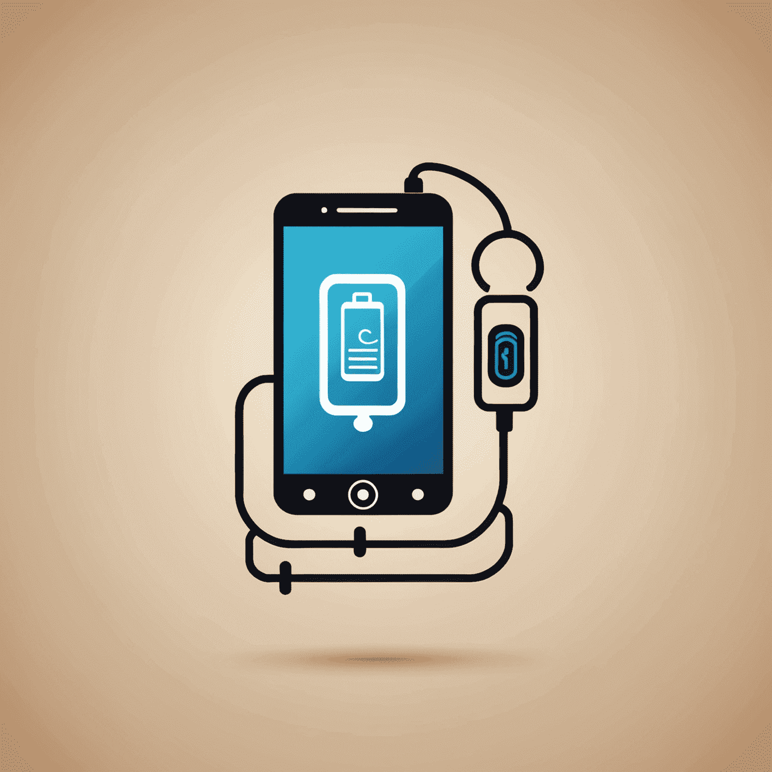 Phoneberdyj.com logo - A stylized mobile phone with recharging symbol