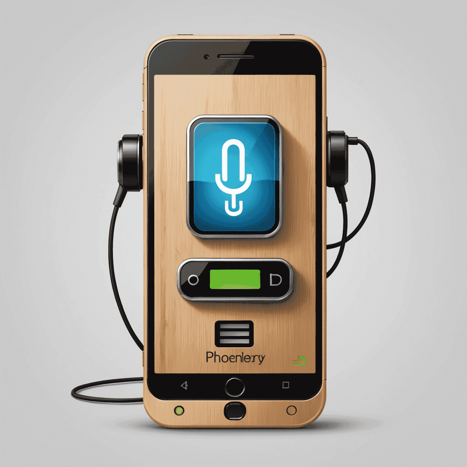 Phoneberdyj.com logo - A stylized mobile phone with recharging symbol