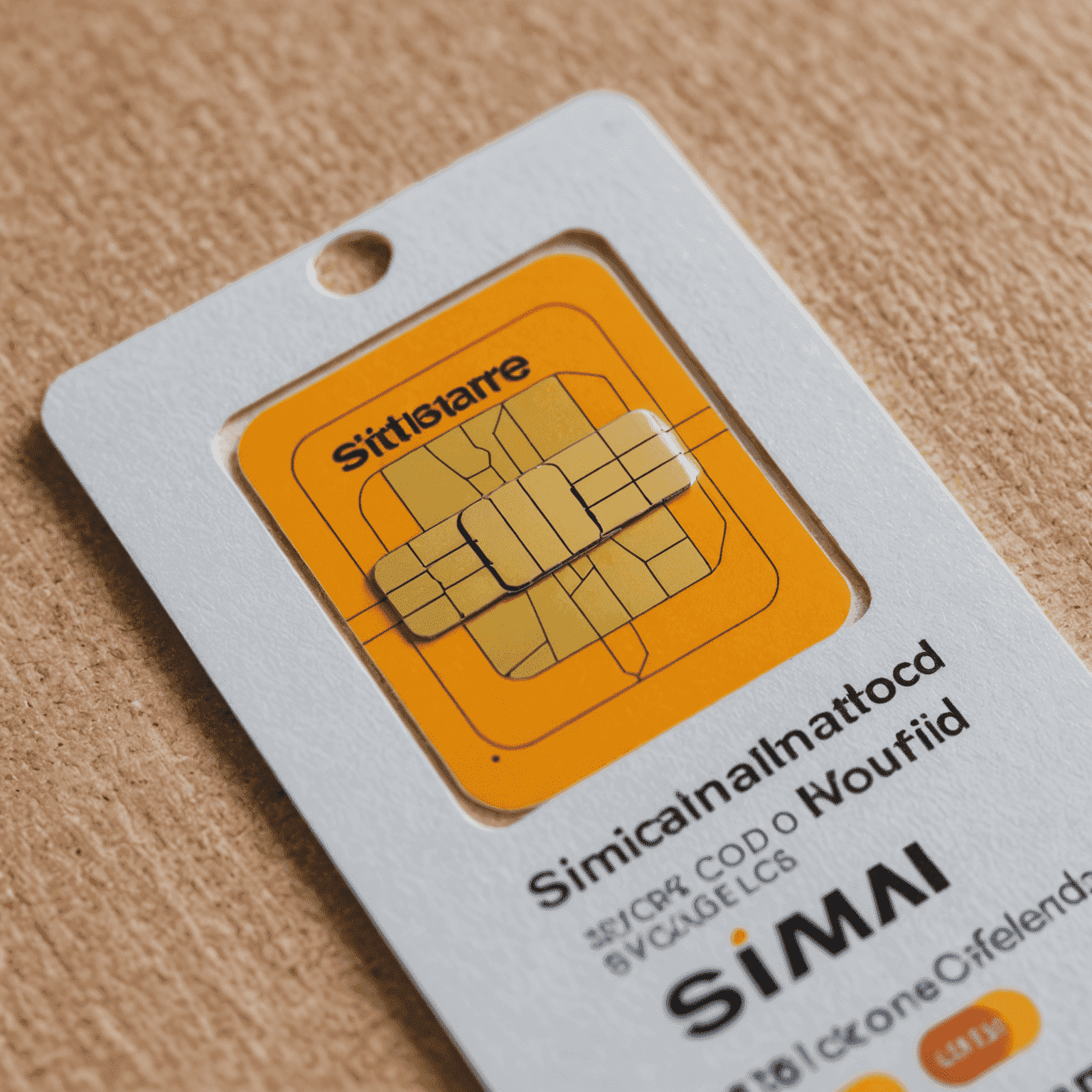 A close-up image of a SIM card package showing the activation code clearly printed on the SIM card holder.